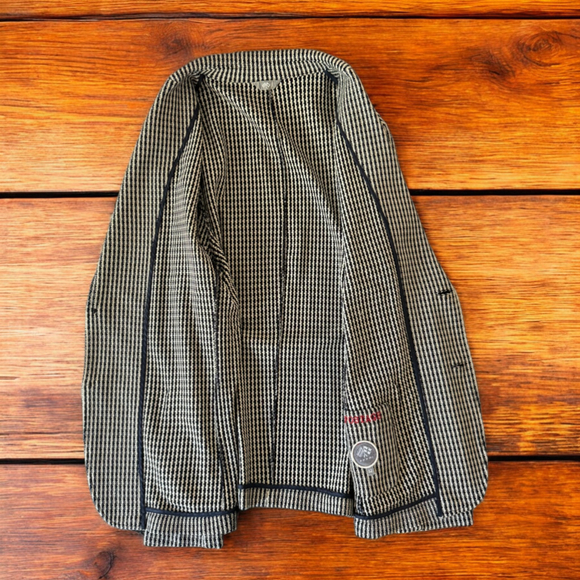 Men's Fradi Postage Black White Stretch Cardigan Blazer - 52 42 - Made in Italy - Picture 5 of 12